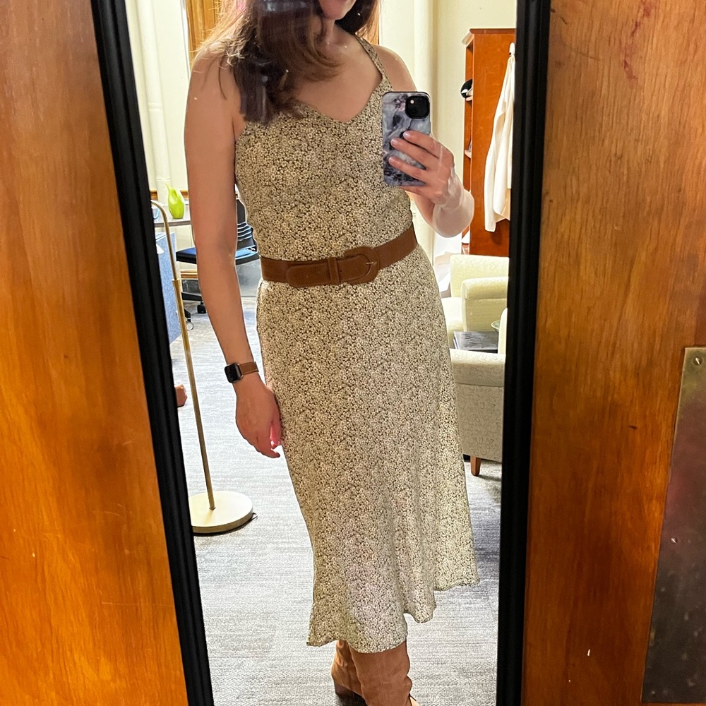 Bias Cut V Neck Maxi Sundress